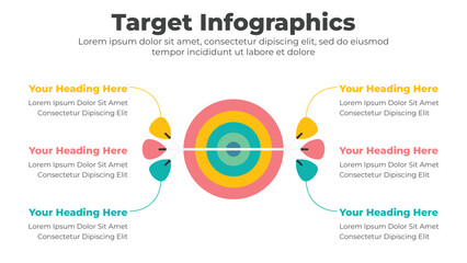 Business infographics with target and arrow