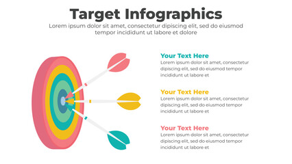 Business infographics with target and arrow