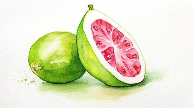グアバの水彩イラスト