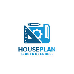 House plan logo design vector illustration. Blueprint logo