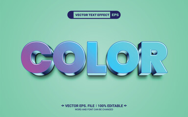 Color gradient 3d editable vector text style effect