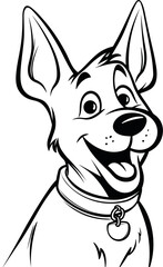 Cute german shepherd puppy cartoon character dog