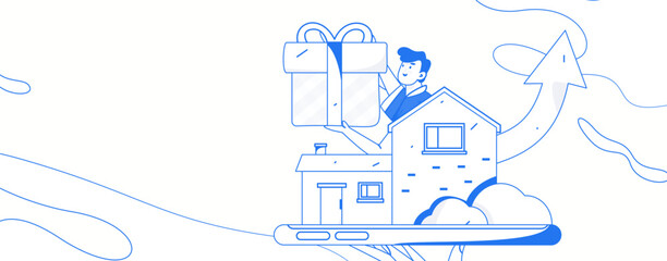 Home loan flat vector concept operation illustration
