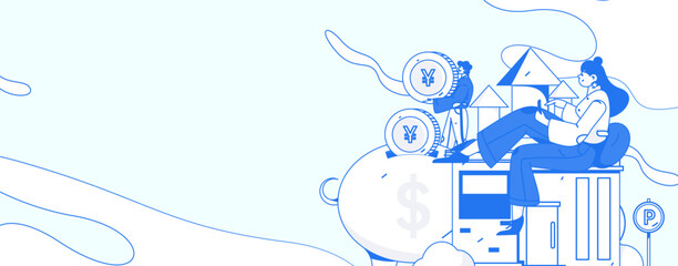 Obraz premium Home loan flat vector concept operation illustration 