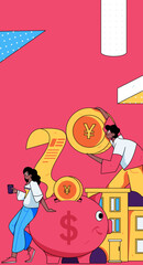 Home loan flat vector concept operation illustration
