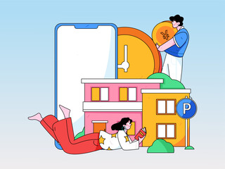 Home loan flat vector concept operation illustration
