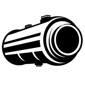 recommend clip art: Icon of Muffler in black and white, transparent background Generative AI