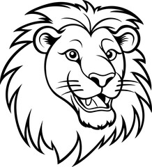 Lion head with mane cartoon mascot
