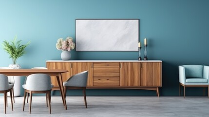 modern living room with table