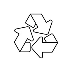 Recycle line icon symbol. Recycling and rotation arrow icon. Vector illustration.