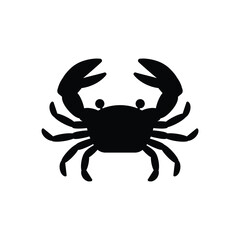 Crab silhouette icon. Seafood shop logo branding for craft food packaging or restaurant design symbol. Vector illustration