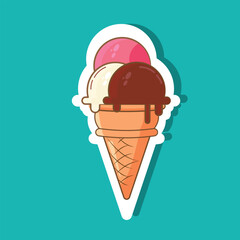 illustration vector graphic of ice cream sticker