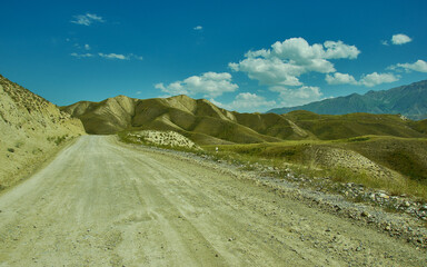 Mountain plateau, road to Kazarman,  Kyrgyzstan
