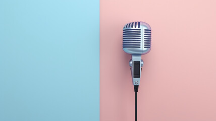 Fototapeta premium vintage microphone isolated on a smooth background media concept