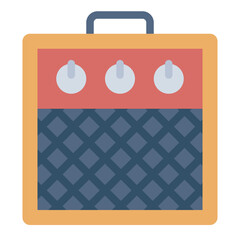 Amplifier or monitor speaker flat icon