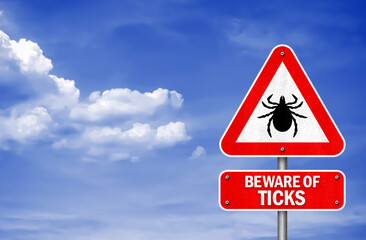 Beware of Ticks - warning sign