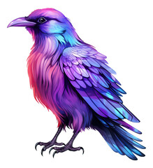 Obraz premium Watercolor hand drawn halloween raven isolated.