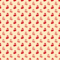 Illustration of red cherries on stems on yellow background