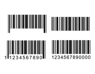 Set of Barcode vector icon. Bar code for web flat design. scanner illustration