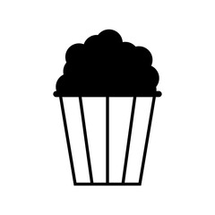 Popcorn food design icon, web corn box snack flat vector illustration element