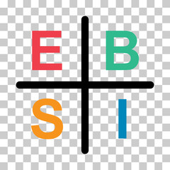 Cash flow quadrant icon, business plan investor manager vector illustration analysis