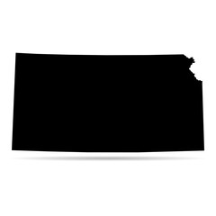 Kansas map shape, united states of america. Flat concept icon symbol vector illustration