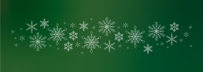 Snowflakes garland simple winter banner - 639789377
