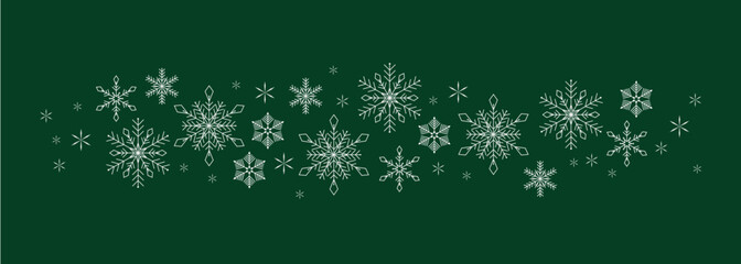 Snowflakes garland simple winter banner