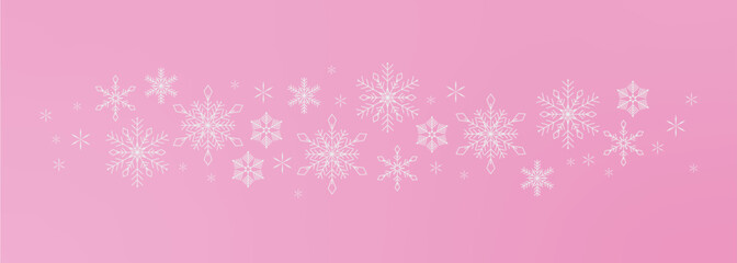 Snowflakes garland simple winter banner - 639789393