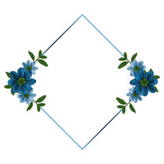 blue flowers frame
