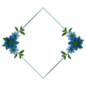 blue flowers frame