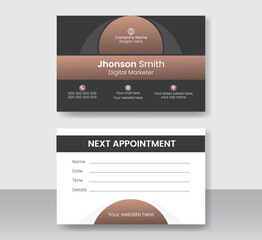 Business modern Appointment card design template