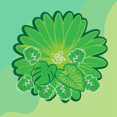 Floral Vector Graphic Illustration with Sticker Style