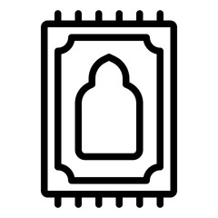 Prayer Mat for islam religion outline line icon