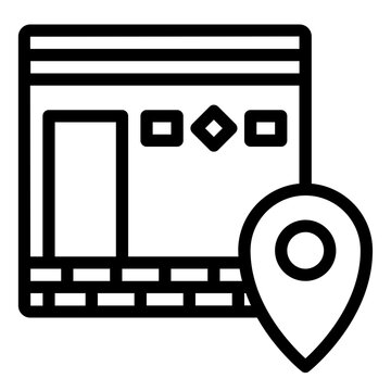 recommend clip art: Kaaba pin Location outline line icon