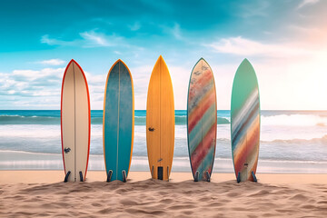 surfboards on the beach