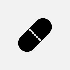 Capsule Icon. Drug Symbol. Cure Sign . Medical Element. Logo Component - Vector.   