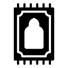 Prayer Mat for islam religion solid glyph icon