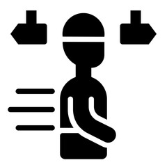 Sai for hajj pilgrimage solid glyph icon