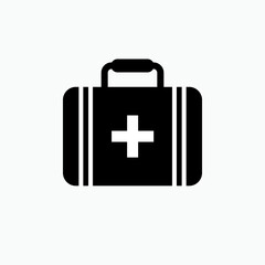 Medical Kit Icon - Vector, Sign and Symbol in Glyph Style for Design, Presentation, Website or Apps Elements.   