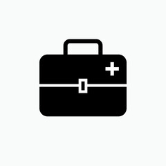 Medical Kit Icon - Vector, Sign and Symbol in Glyph Style for Design, Presentation, Website or Apps Elements.   