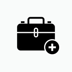 Medical Kit Icon - Vector, Sign and Symbol in Glyph Style for Design, Presentation, Website or Apps Elements.   
