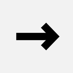 Right Arrow Icon. Flow Direction Symbol.       
