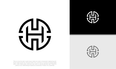 Initials H logo design. Initial Letter Logo. Innovative high tech logo template.	