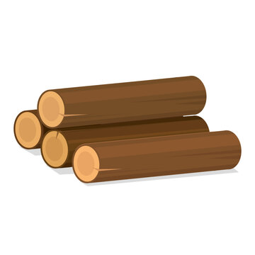 recommend clip art: wood logs flat vector illustration logo icon clipart isolated on white background