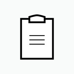 Clipboard Icon. Paper Holder Board. Check Results, Job Monitoring Symbol - Vector.     
