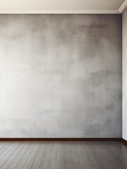 Empty room with gray blank wall, interior background