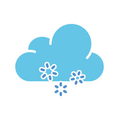 Cloud with snowflakes line icon. Winter, cold, new year, christmas, sun, water, weather, air. Vector colored icon on a white background for business