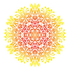 Beauty batik ethnic dayak borneo vector graphics of beautiful  gradient petals art with a luxurious and dynamic design