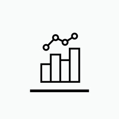 Bar Diagram Icon. Chart. Business Report, Market Analysis Symbol - Vector